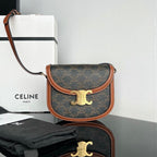 Celine TRIOMPHE 15 Black Pattern Calfskin Handbag