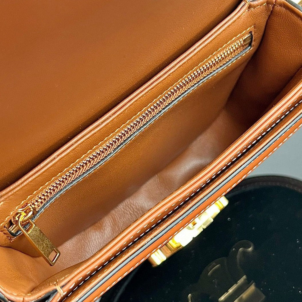 Celine TRIOMPHE 15 Black Pattern Calfskin Handbag