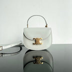 Celine TRIOMPHE 15  White Calfskin Handbag