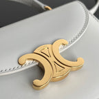Celine TRIOMPHE 15  White Calfskin Handbag