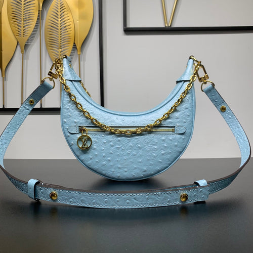 Louis Vuitton LOOP 23 IN POWER BLUE OSTRICH LEATHER GOLD HARDWARE
