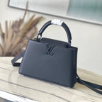 Louis Vuitton CAPUCINES EAST-WEST 27 IN BLACK TAURILLON
