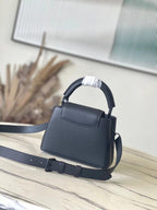 Louis Vuitton CAPUCINES EAST-WEST MINI 21 IN BLACK TAURILLON