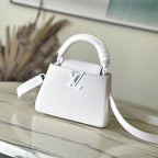 Louis Vuitton CAPUCINES EAST-WEST MINI 21 IN WHITE TAURILLON