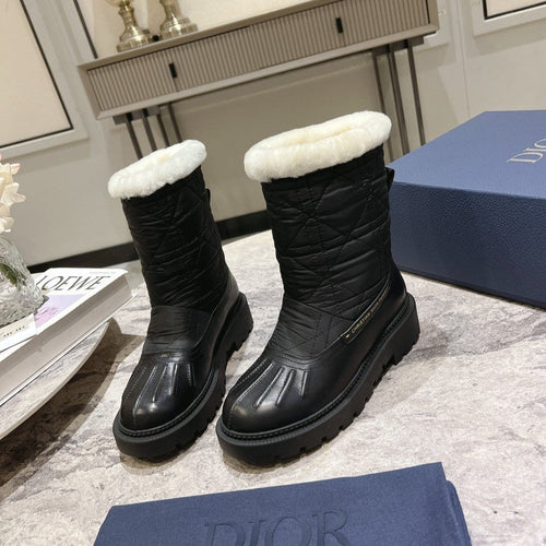 DIOR Frozen-D Ankle Boot Black Fleece Lining And Mackintosh And Calfskin