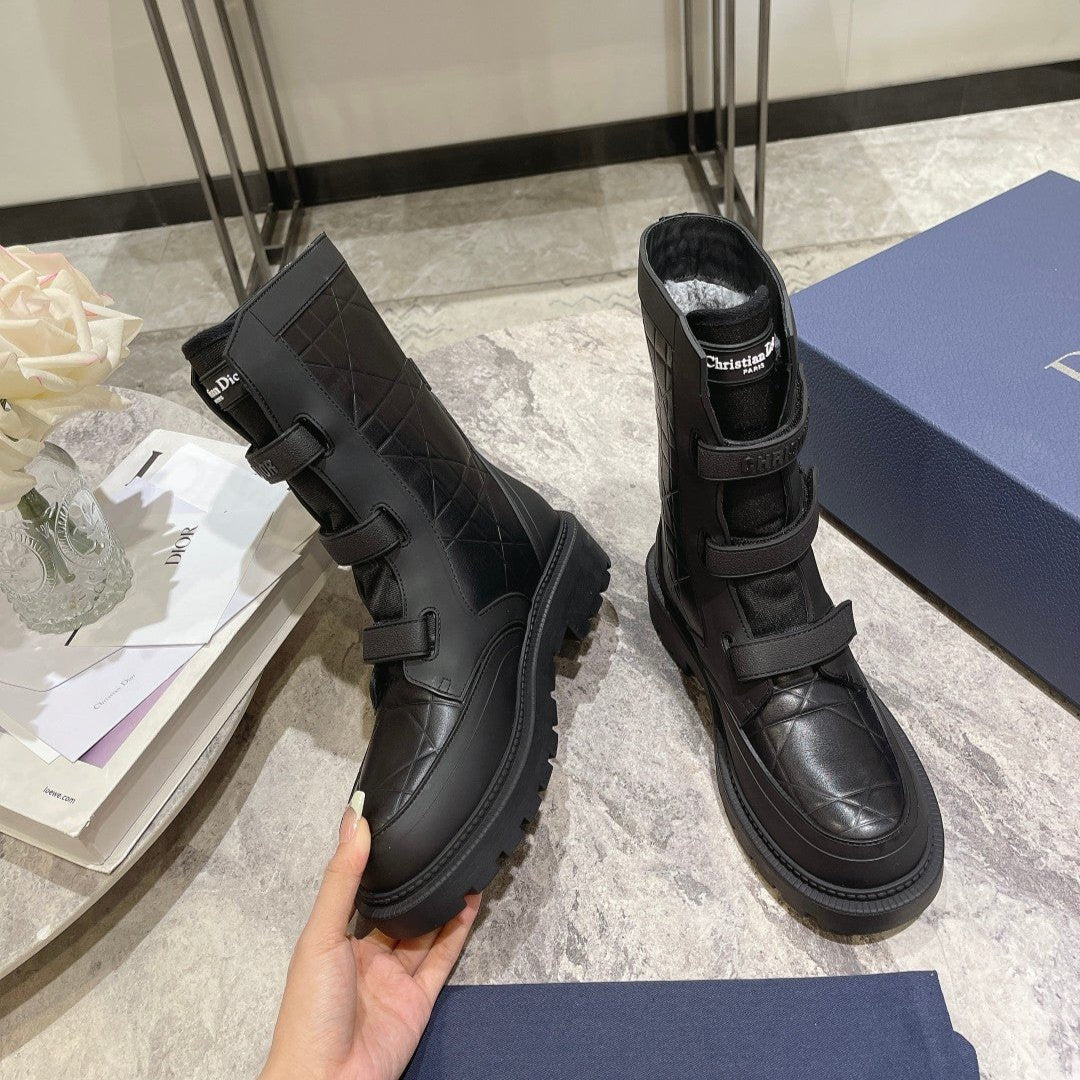 DIOR  DIORanger Ankle Boot 45mm Black Calfskin And Fleece Lining