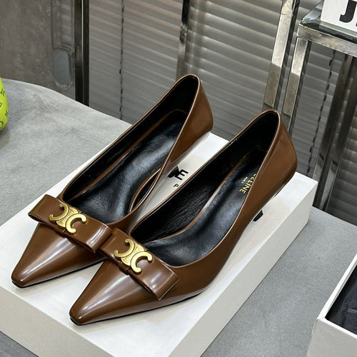 Celine cl pumps 50 dark brown calfskin