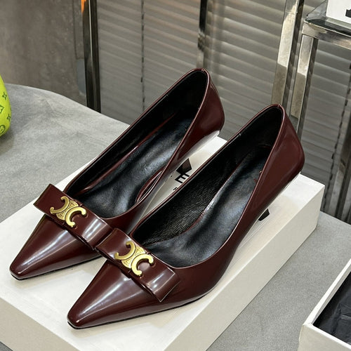 Celine cl pumps 50 burgundy calfskin