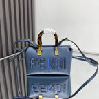 FENDI BY THE WAY MINI 18 IN AEGEAN BLUE LAMBSKIN GOLD HARDWARE