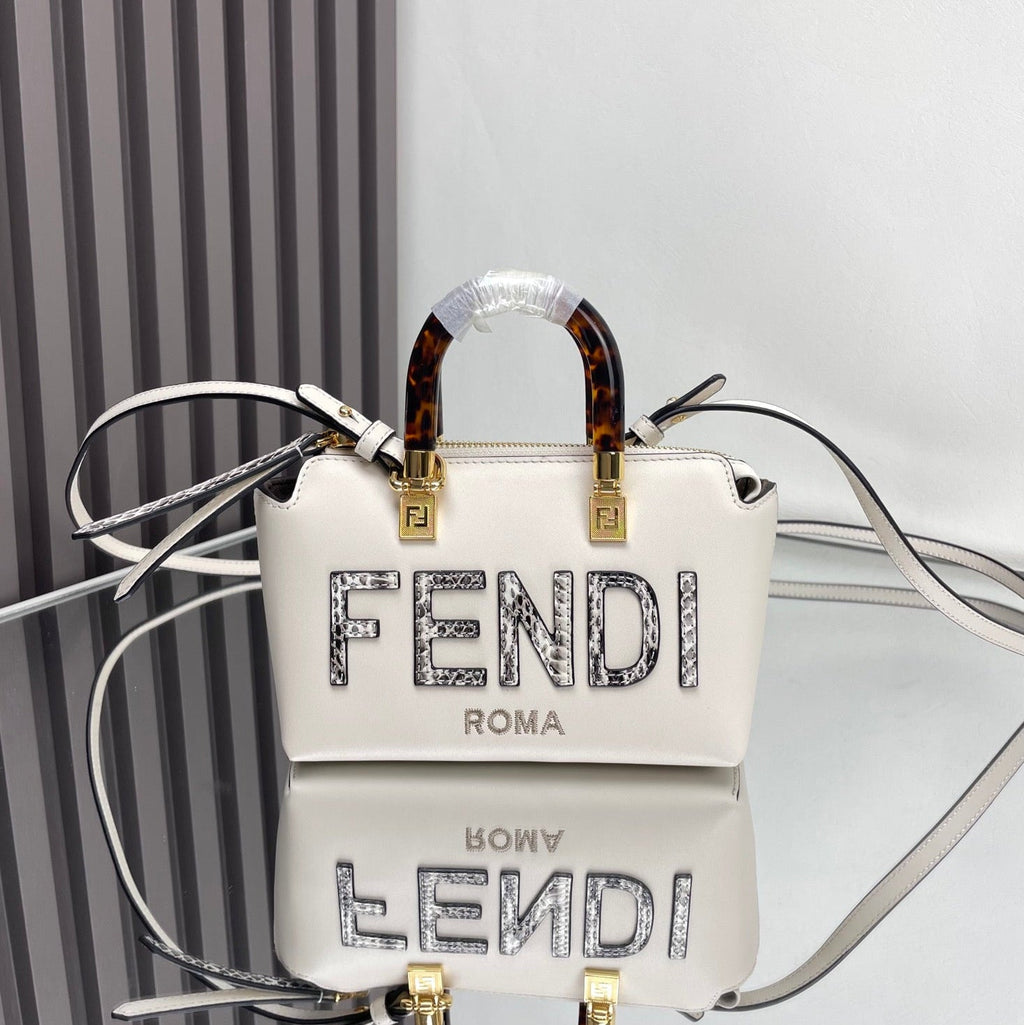 FENDI BY THE WAY MINI 18 IN WHITE LAMBSKIN GOLD HARDWARE