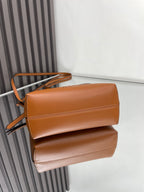 FENDI BY THE WAY MINI 18 IN BURNT ORANGE EMBOSSED CALFSKIN GOLD HARDWARE
