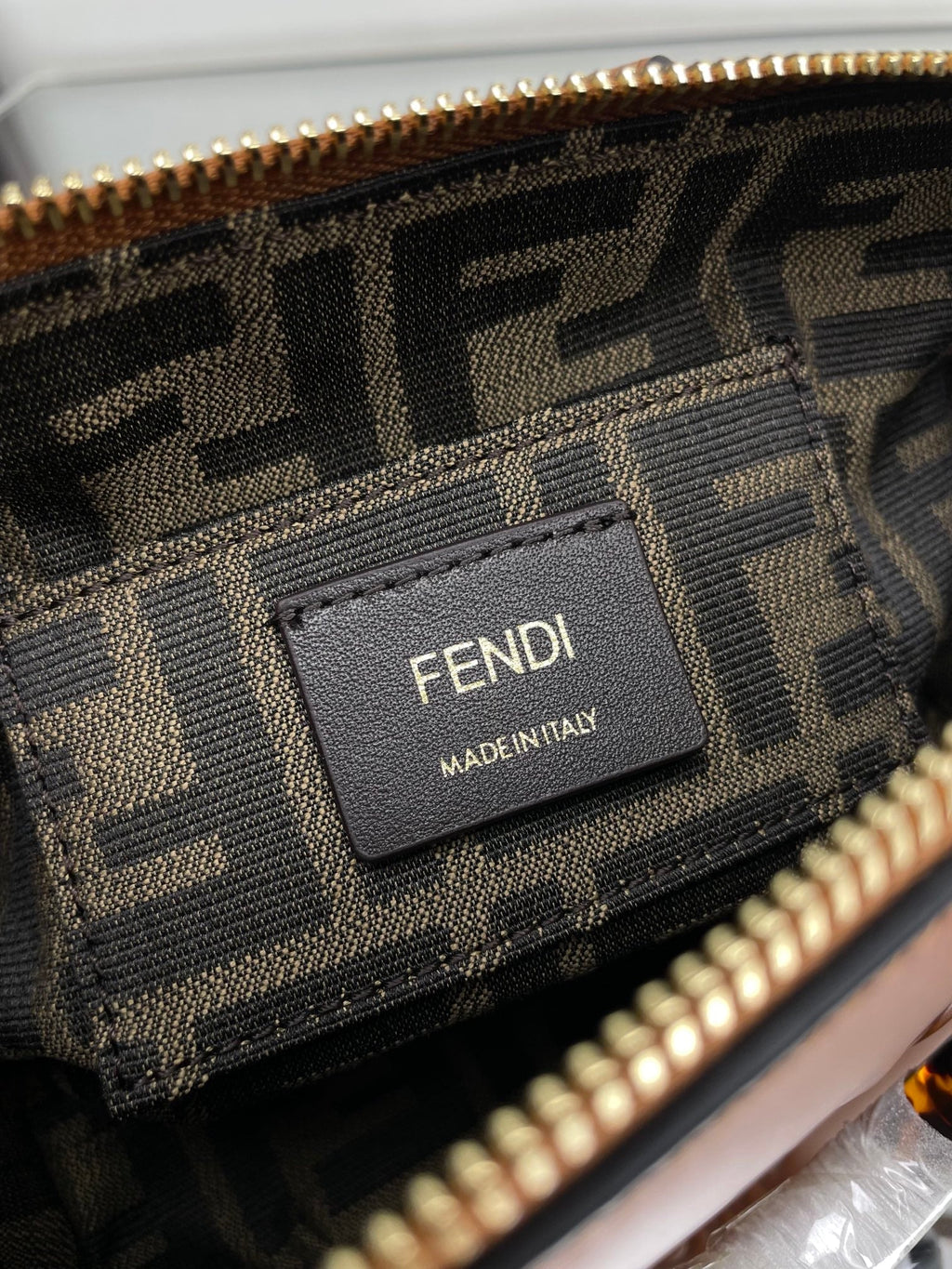 FENDI BY THE WAY MINI 18 IN BURNT ORANGE EMBOSSED CALFSKIN GOLD HARDWARE