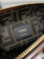 FENDI BY THE WAY MINI 18 IN BURNT ORANGE EMBOSSED CALFSKIN GOLD HARDWARE