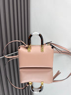 FENDI BY THE WAY MINI 18 IN ROSE FOG EMBOSSED CALFSKIN GOLD HARDWARE