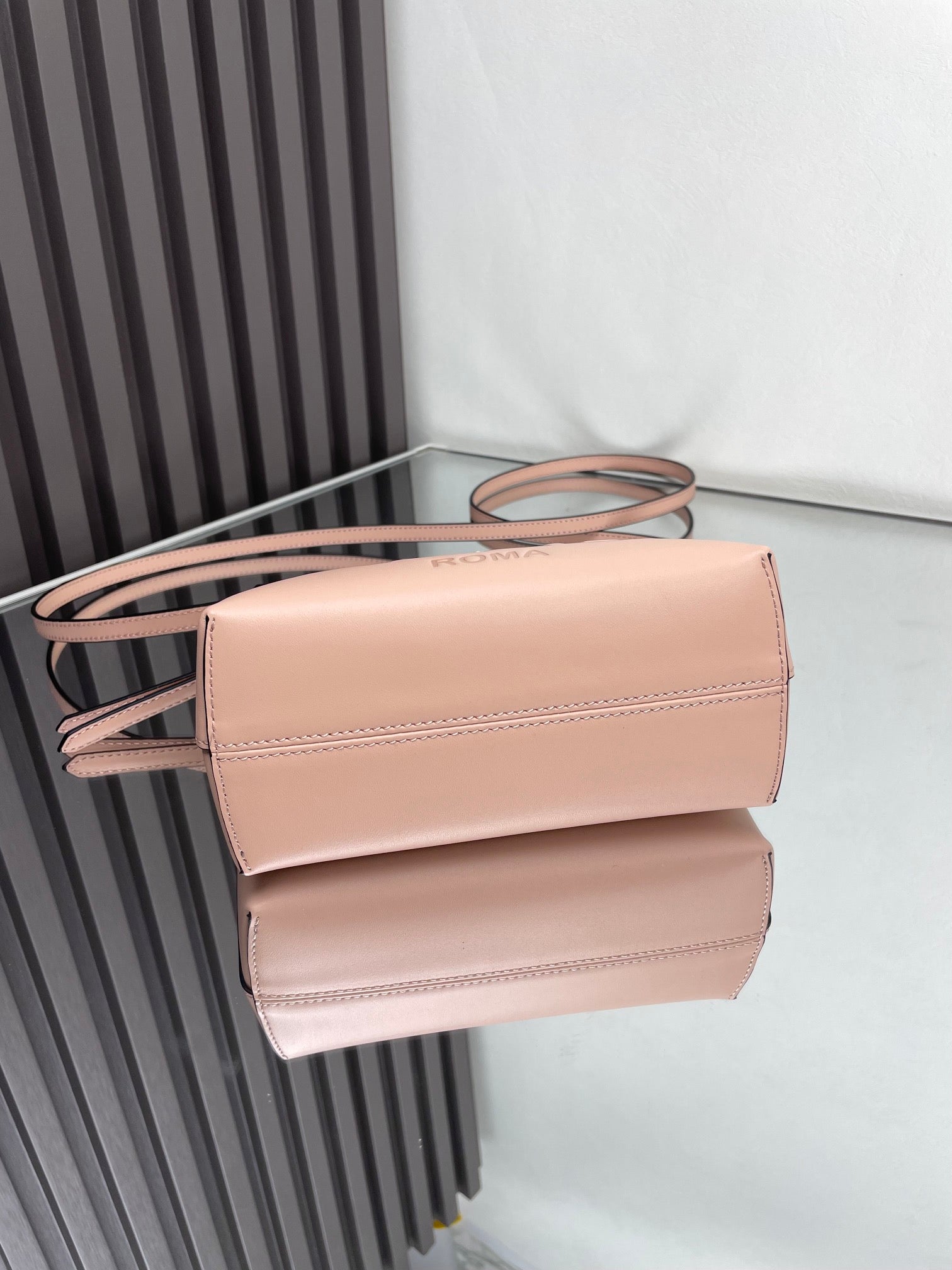 FENDI BY THE WAY MINI 18 IN ROSE FOG EMBOSSED CALFSKIN GOLD HARDWARE