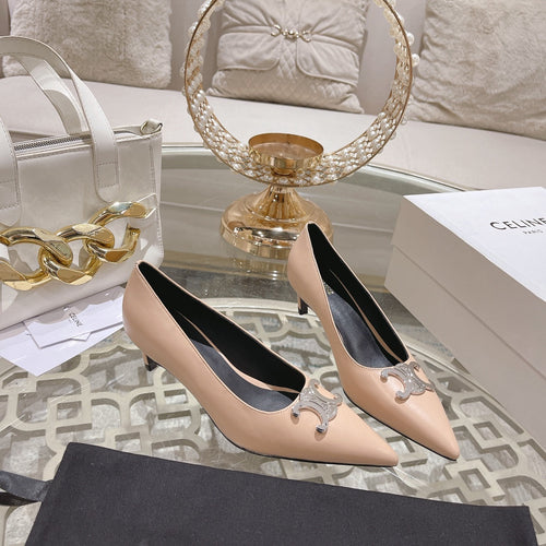 Celine HIGH-HEELS 5 CM IN MACAROON TAN CALFSKIN