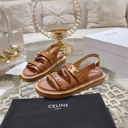 Celine TIPPI TRIOMPHE SANDAL IN BRONZE BROWN CALFSKIN