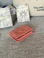 DIOR Caro 11cm Compact Wallet Dark Pink Calfskin