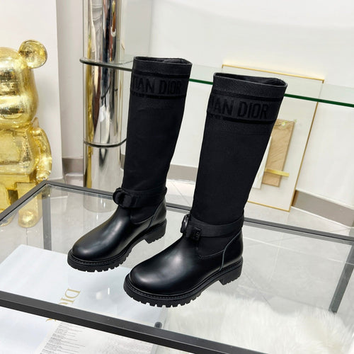 DIOR D-Major Boot In Black Stretch Wool And Lambskin 107721
