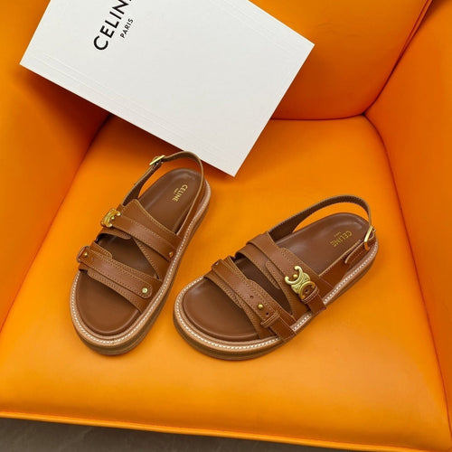 Celine TIPPI TRIOMPHE SANDAL IN CALFSKIN TAN