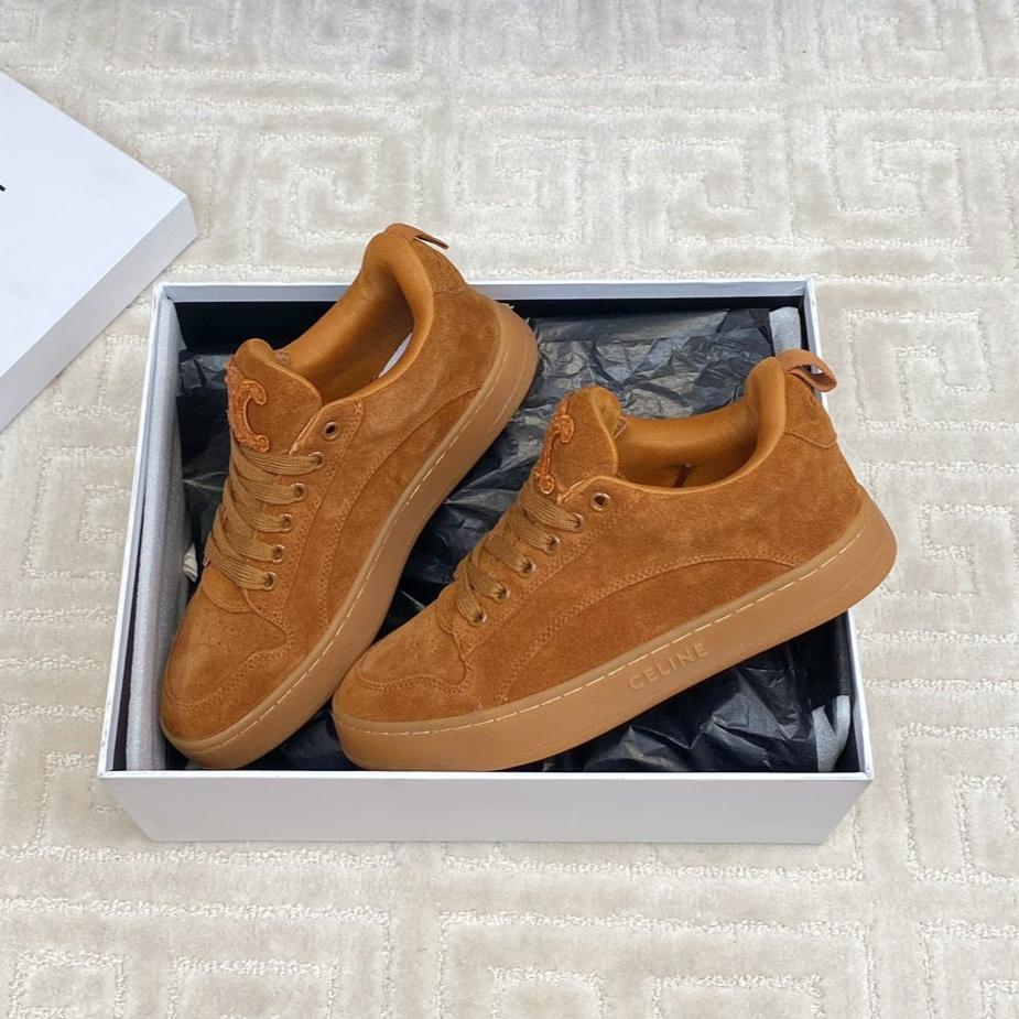 Celine TRAINER SNEAKER IN RUSSET BROWN SUEDE