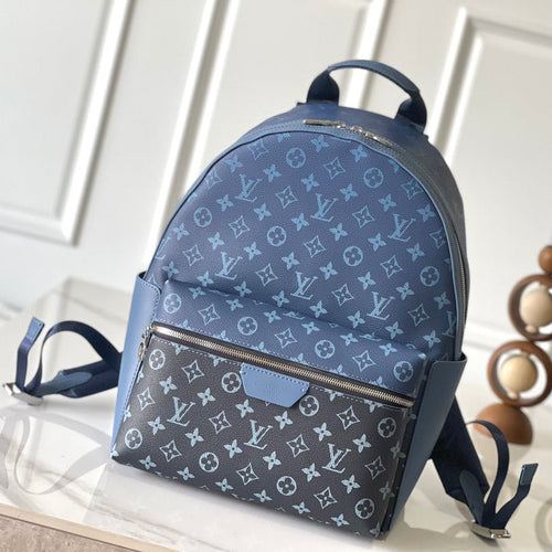 Louis Vuitton DISCOVERY BACKPACK PM 38 AEGEAN BLUE AND BLACK MONOGRAM GRADIENT CANVAS