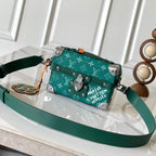 Louis Vuitton SOUL TRUNK 19 IN GREEN MONOGRAM HERITAGE CANVAS SILVER HARDWARE