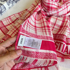 DIOR SCARF 200 CM IN PUNCH PINK CASHMERE AND SILK 418335