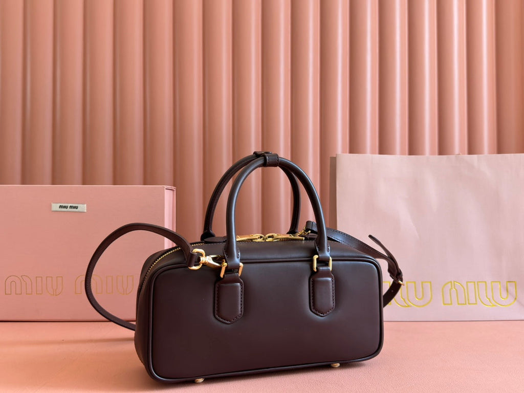 ARCADIE BAG 27 IN COPPER BROWN SHINY CALFSKIN