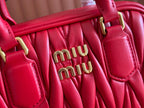 ARCADIE MATELASSÉ BAG 19 IN CERISE RED CALFSKIN GOLD HARDWARE