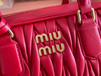 ARCADIE MATELASSÉ BAG 24 IN CERISE RED CALFSKIN GOLD HARDWARE