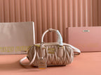 ARCADIE MATELASSÉ BAG 22 IN MISCHKA BEIGE LAMBSKIN