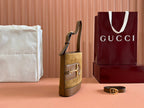 73 SMALL BUCKET BAG 20 IN BROWN SOFT SUEDE AND CALFSKIN