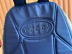 BACKPACK 40 IN BEIGE AND BROWN CANVAS BLUE SNAKE EMBROIDERY