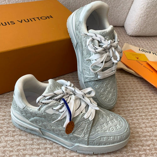 Louis Vuitton Trainer Sneaker 30mm Blue Gray Cowhide