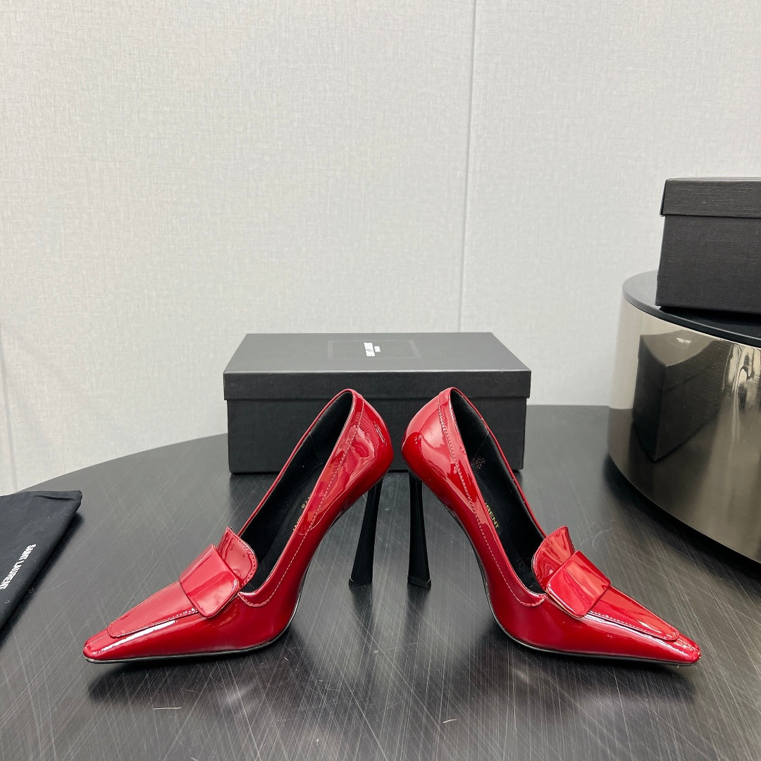 Saint Laurent D'ORSAY PUMPS IN RED GLOSSY CALFSKIN
