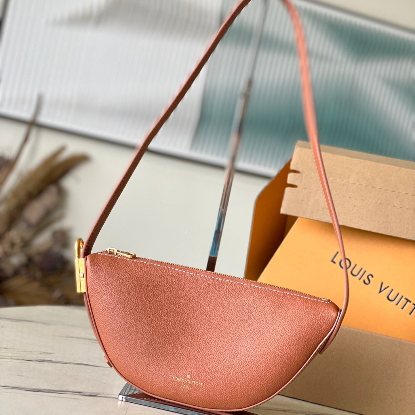 Louis Vuitton LOW KEY BUMBAG 28 IN SPANISH ORANGE CALFSKIN GOLD BUCKLE