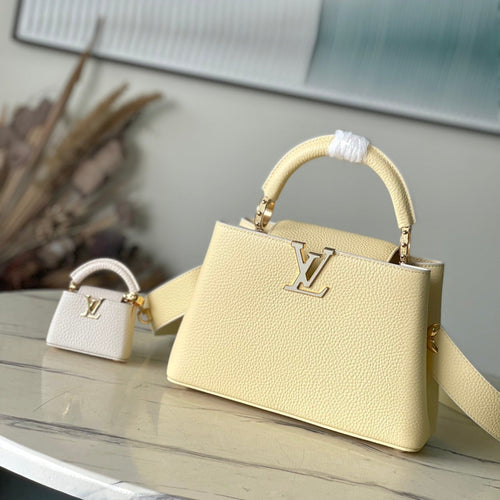 Louis Vuitton CAPUCINES BB 26 IN BANANA YELLOW TAURILLON