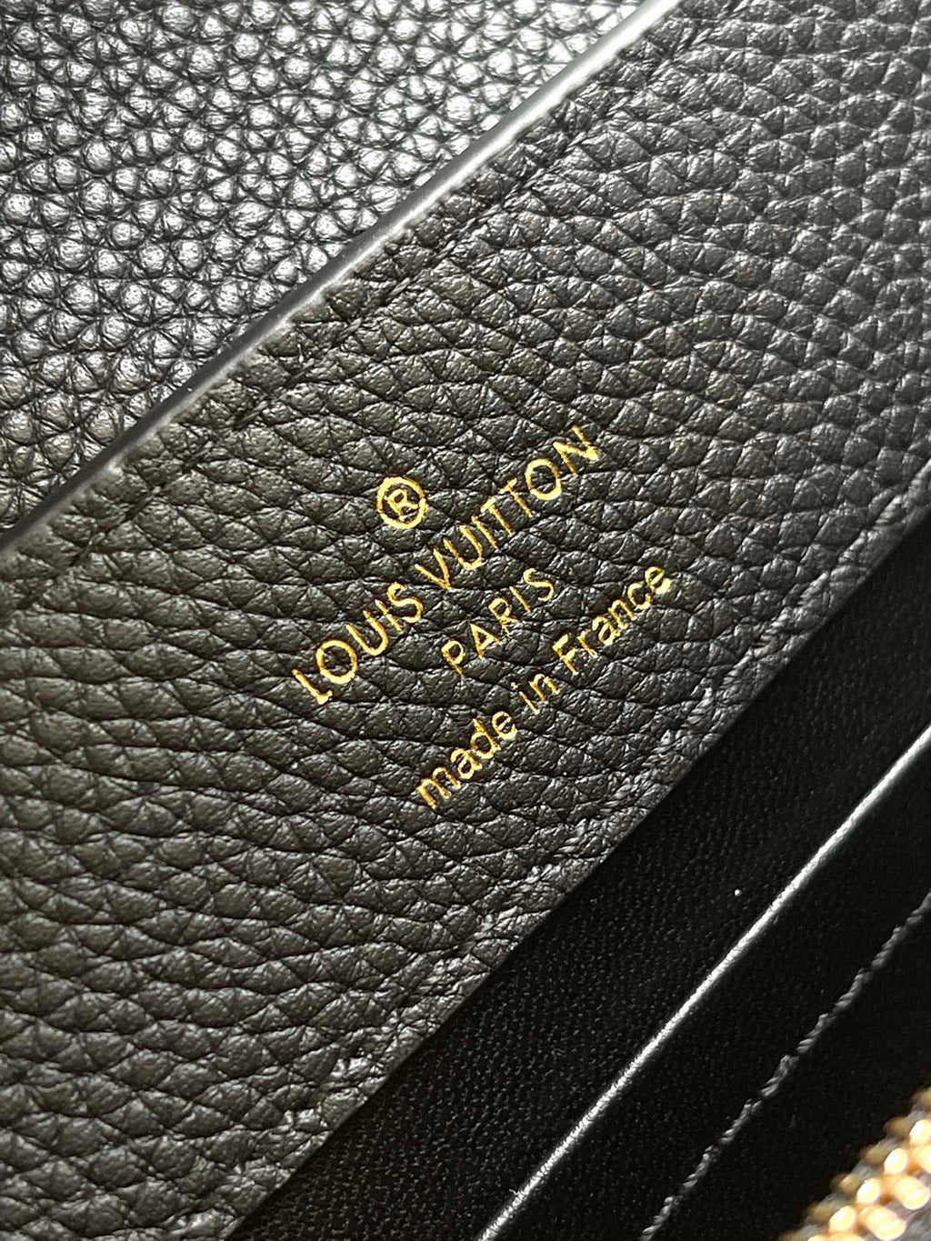 Louis Vuitton CAPUCINES EAST-WEST MINI 22 IN BLACK CALFSKIN GOLD HARDWARE
