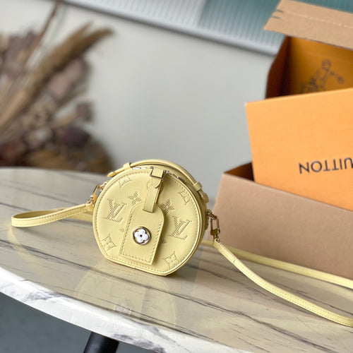 Louis Vuitton MINI BOITE CHAPEAU 13 IN BANANA YELLOW MONOGRAM PERFORATED CALFSKIN