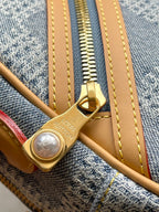 Louis Vuitton CHESS MESSENGER 24 IN COLUMBIA BLUE DAMIER DENIM 3D
