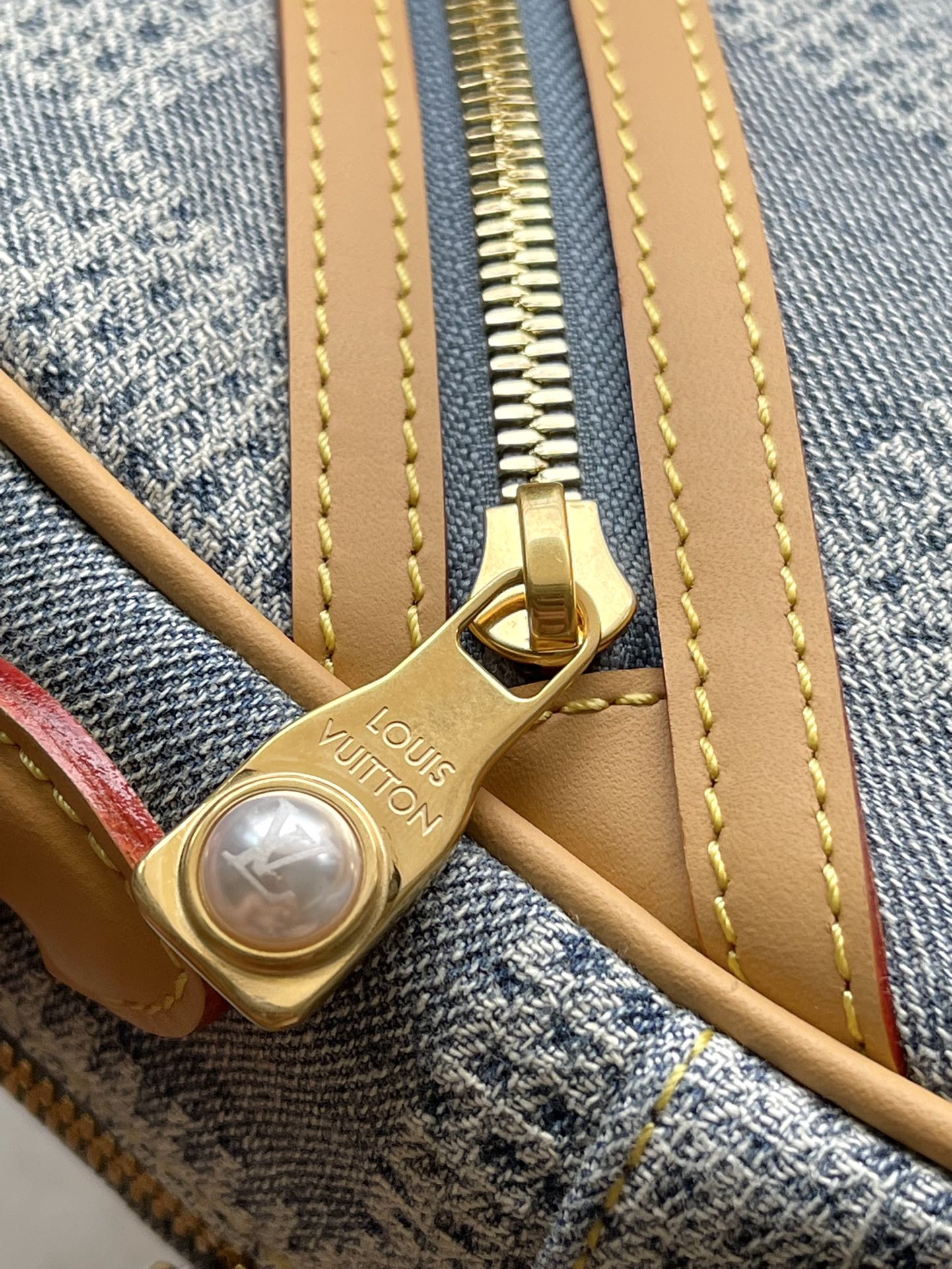 Louis Vuitton CHESS MESSENGER 24 IN COLUMBIA BLUE DAMIER DENIM 3D