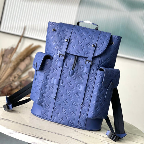 Louis Vuitton CHRISTOPHER MM 44 IN SAPPHIRE BLUE TAURILLON