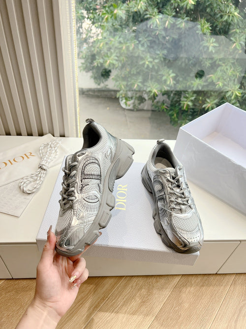 DIOR Chrono Sneaker Mesh with Leather-Effect Panels 241615