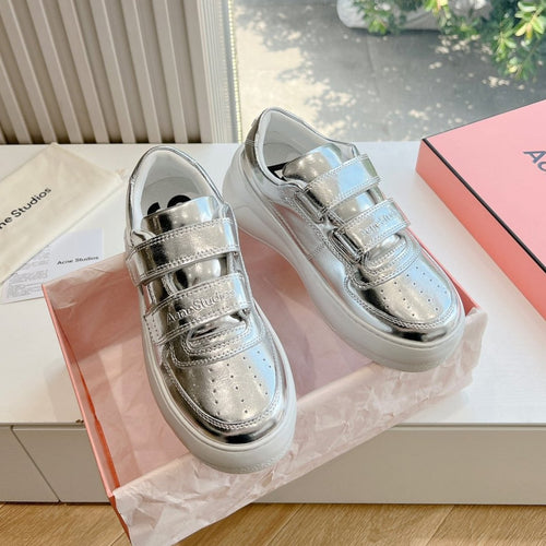 Celine ACNE STUDIO SNEAKER IN SILVER LAMBSKIN