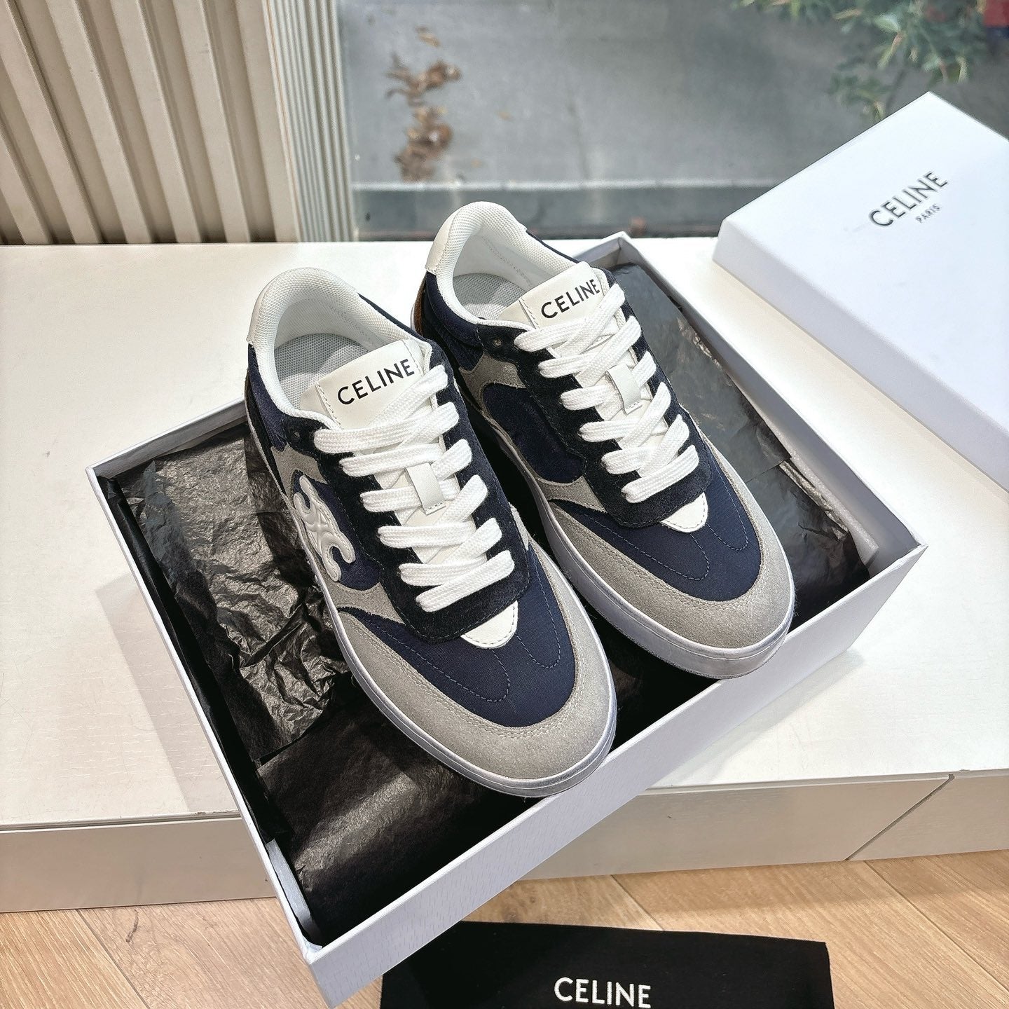 Celine CELINE Sneaker Blue Gray Suede 285895