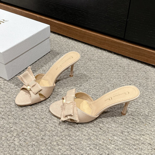DIOR sandal a DIORable 80 beige grosgrain lambskin