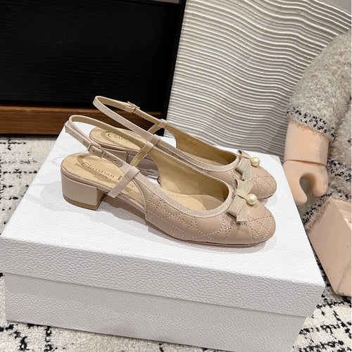 DIOR Ballet Slingback Pump 30mm In Nude Quilted Calfskin 997045