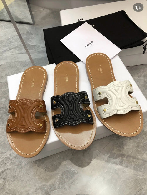 Celine Celine Slipper Logo Cowhide 374743