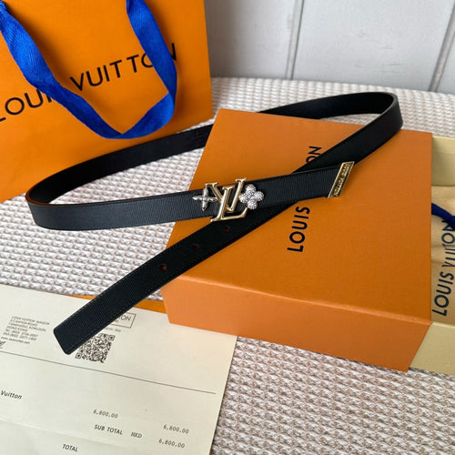 Louis Vuitton GRAM 20 MM REVERSIBLE BELT BLACK CALFSKIN GOLD HARDWARE